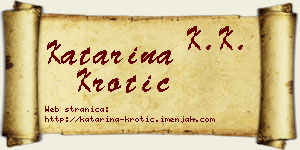 Katarina Krotić vizit kartica